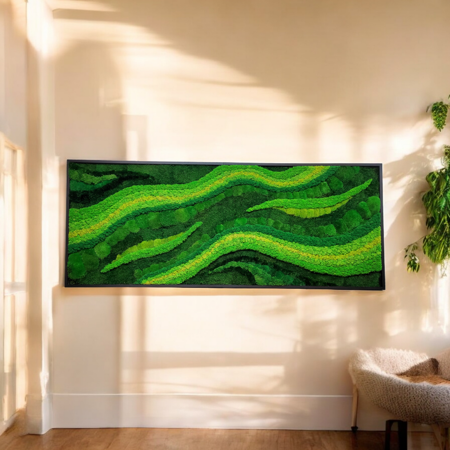 Moss frame,  Moss Wall Art,  Nature Room Decor, Art Modern wall